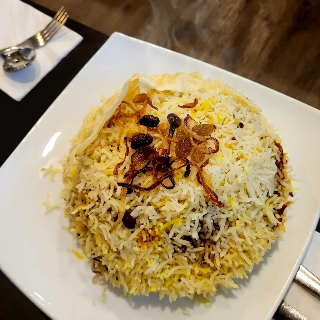 Nadan Kerala chicken biriyani at Cochin Delights restaurant in London, Ontario